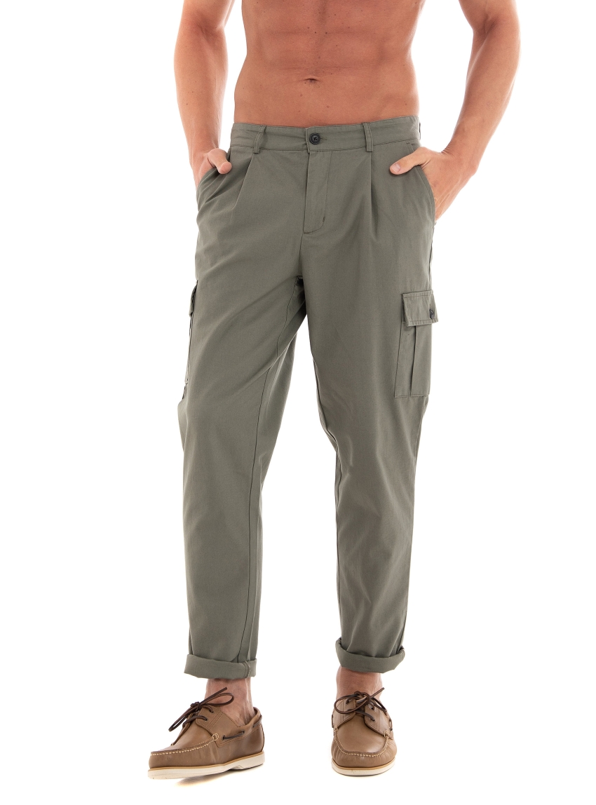 Les Deux Parker Twill Cargo Pants - Olive