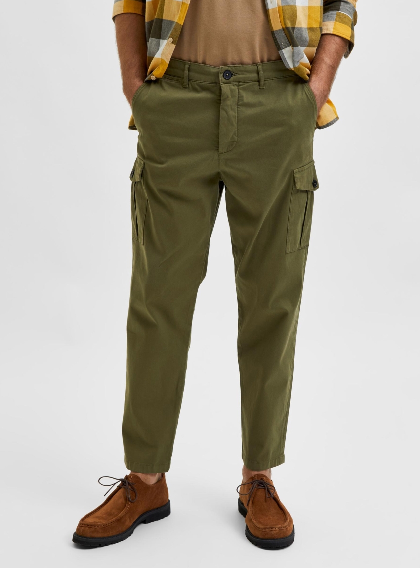 Selected Slim Tapered Wick 172 Cargo Pants - Olive 