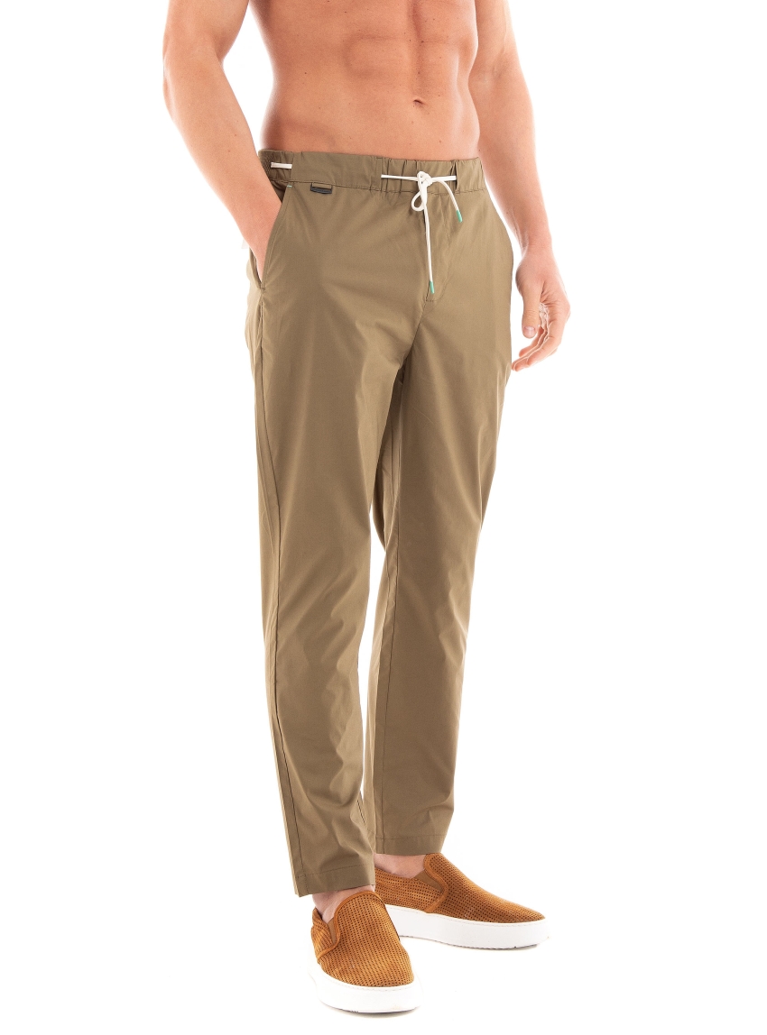 Scotch & Soda Fave - Regular Tapered-Fit Lightweight Poplin Jogger - Khaki