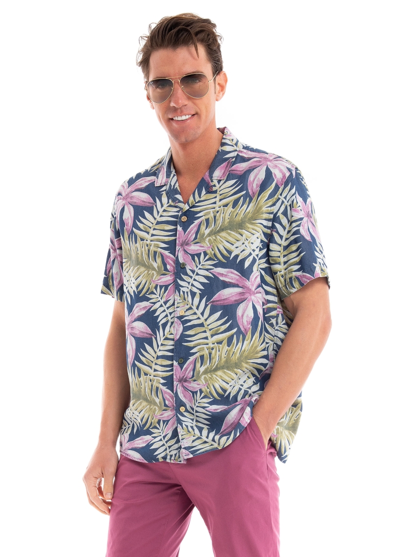 Scotch & Soda Allover Printed Camp Shirt - Multi Colors