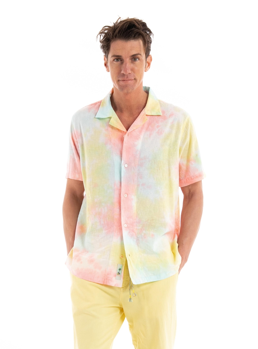 Scotch & Soda Detailed Tie Dye Blend Shirt - Multi Colors