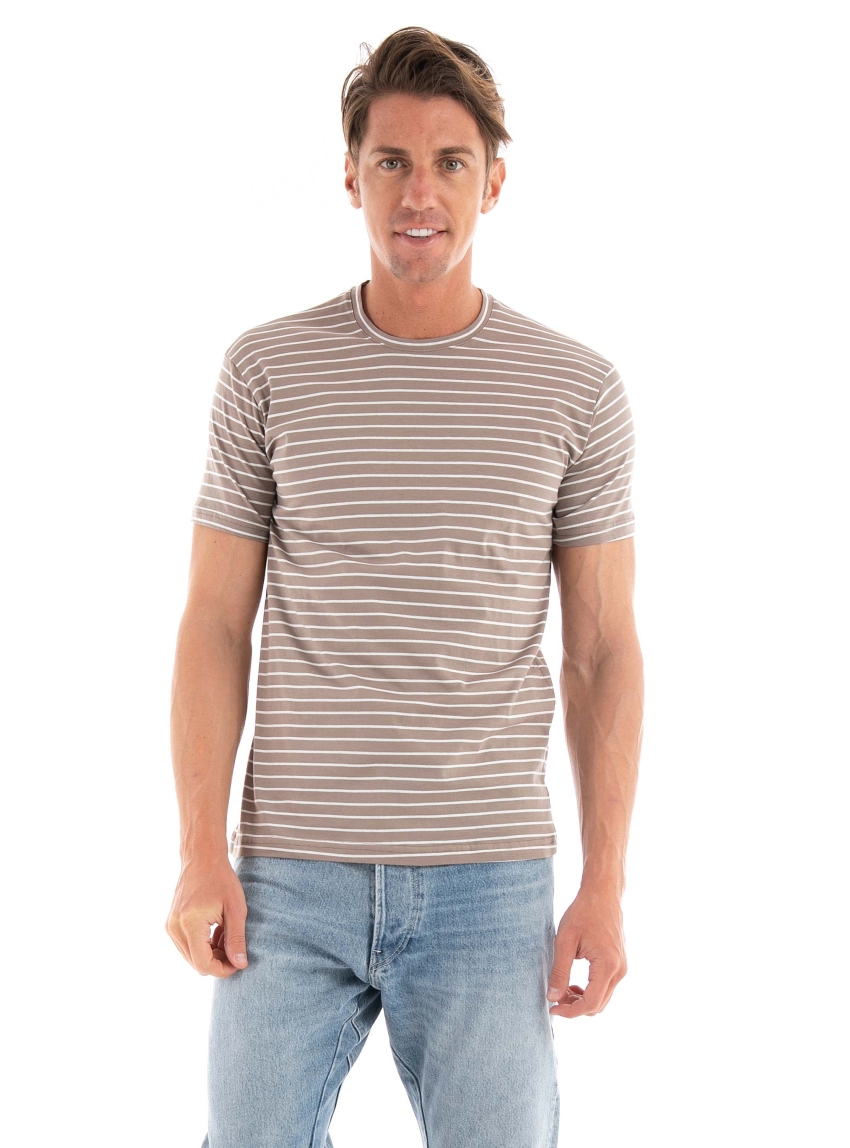 Paul Miranda Striped T-Shirt - Dark Beige