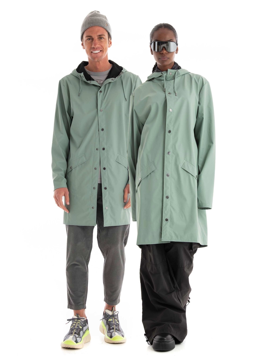 Rains Long Jacket - Pistachio