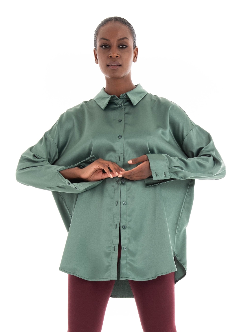 Vero Moda Merle Oversize Shirt - Dark Green