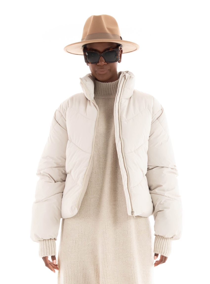 Vero Moda Wave Short Puffer Jacket Ga - Light Beige