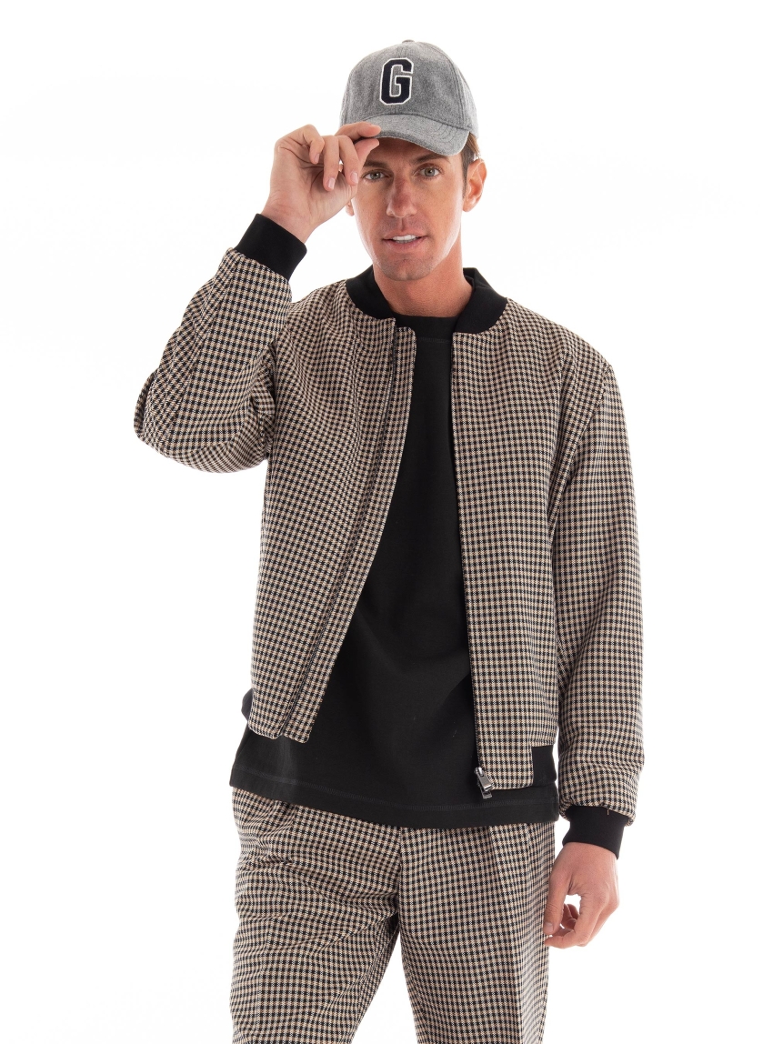 BOSS Checked Slim Fit Blazer C-Hanry-BMB-233 - Beige