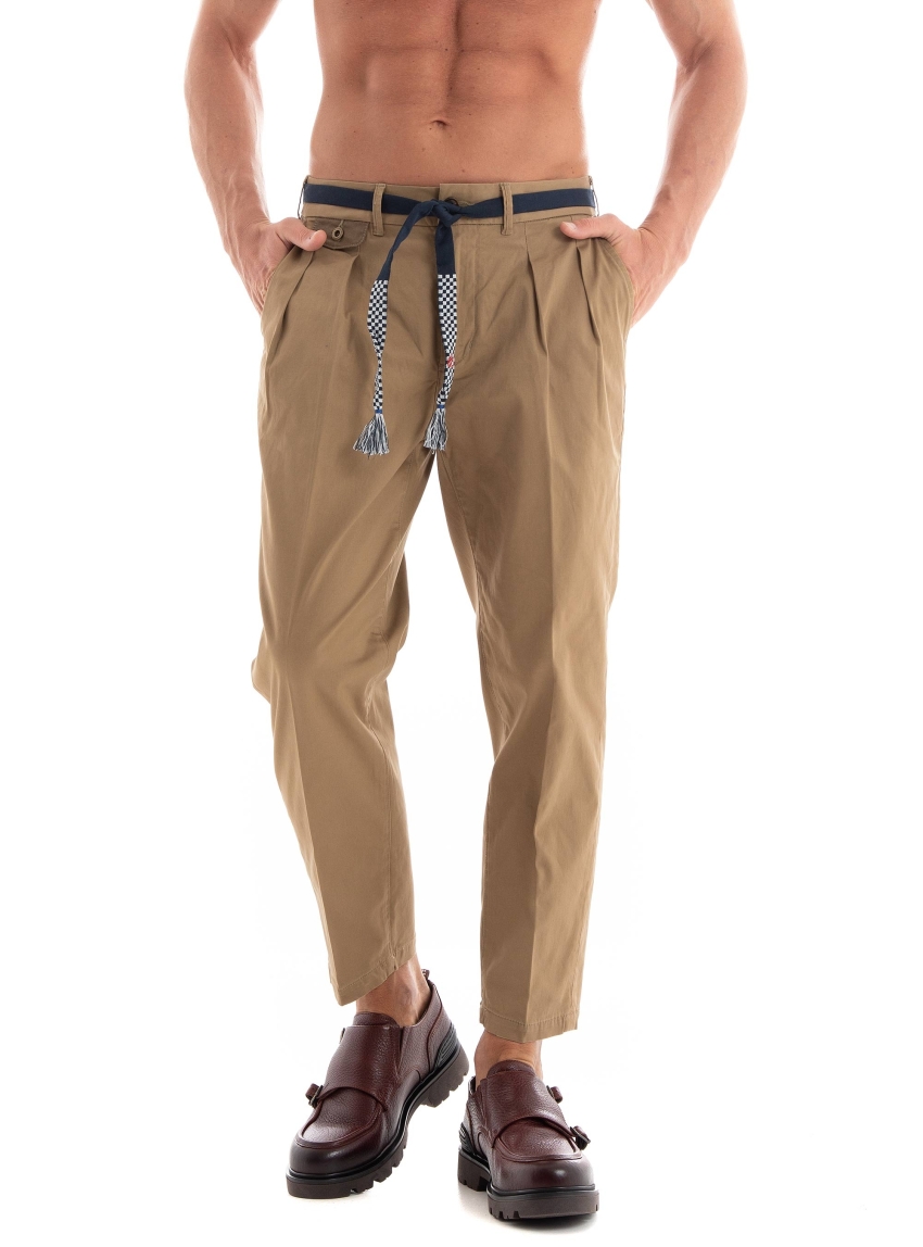 Scotch & Soda Balloon Fit Twill Pleated Chino Pants - Taupe