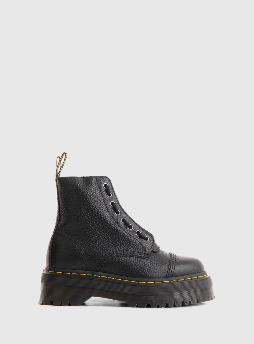 Dr Martens Sinclair Milled Nappa Leather Platform Boots - Black