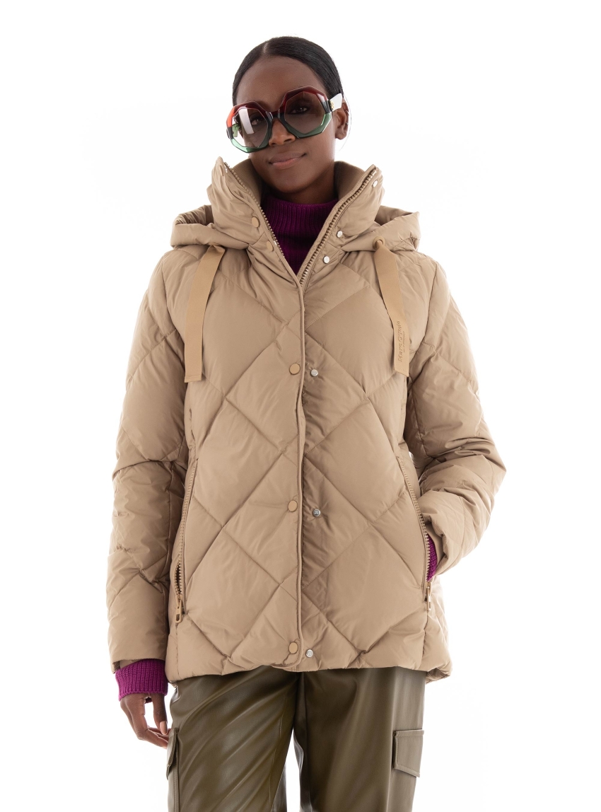 Marc O Polo Regular Fit Puffer Down Jacket - Dark Beige