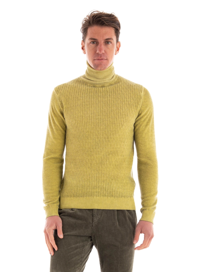 Paul Miranda Roll Neck Knit - Lime