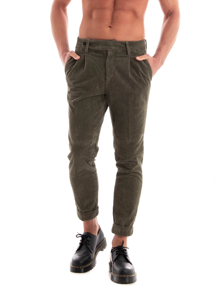 Paul Miranda Corduroy Pants - Dark Olive Green