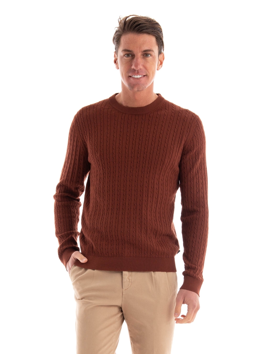 Jack & Jones Premium Arthur Crew Neck Knit - Brown