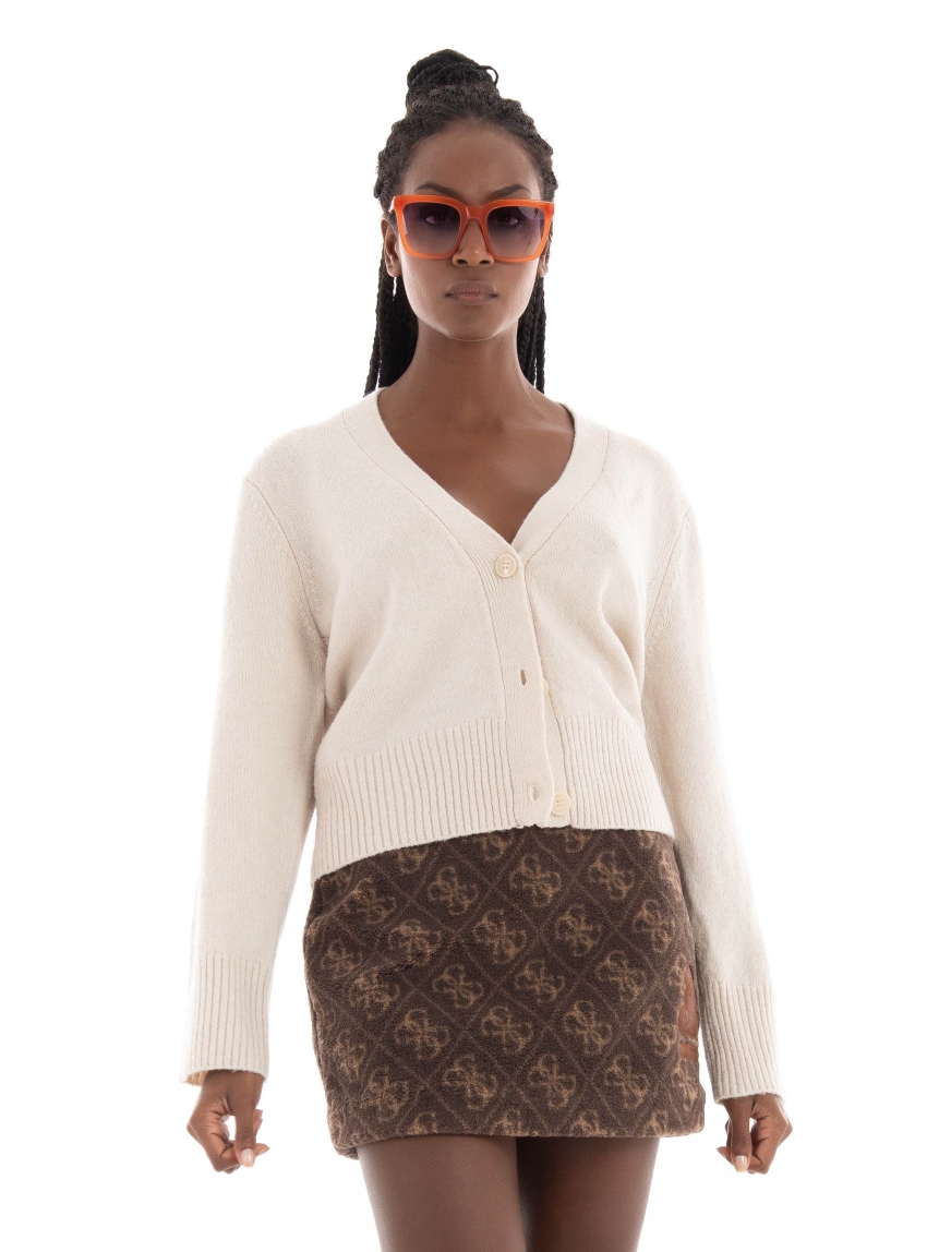 Only Hazel Button Knit Cardigan - Pumice Stone