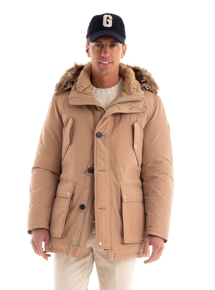 BOSS Water Repellent Hooded Down Jacket Dadico - Beige