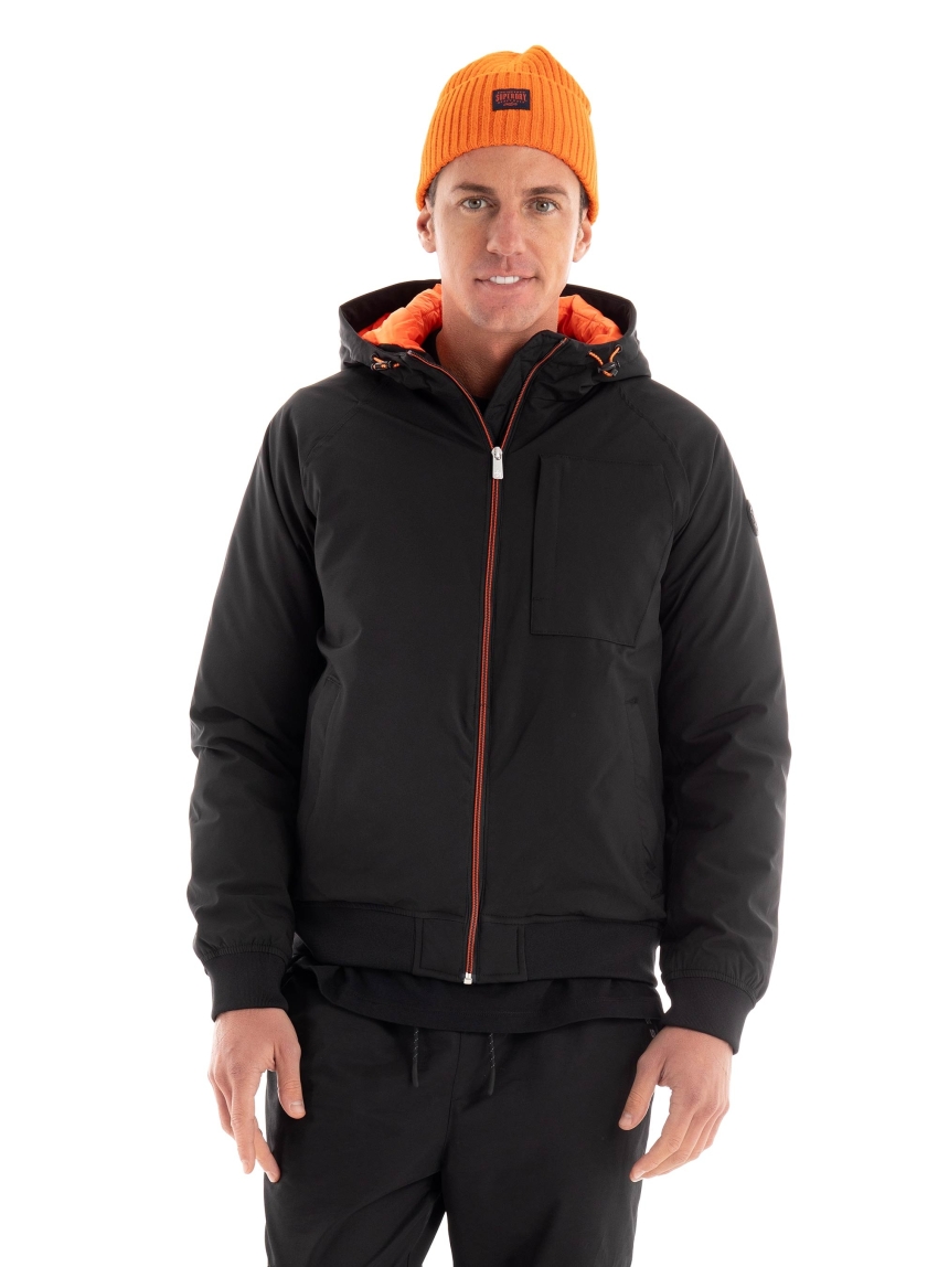 Scotch & Soda Stretch Padded Hooded Jacket - Black