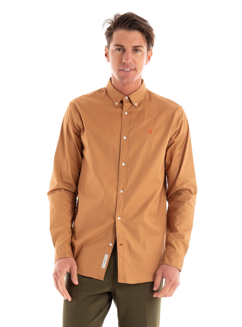 Scotch & Soda Essential Solid Oxford Shirt - Camel