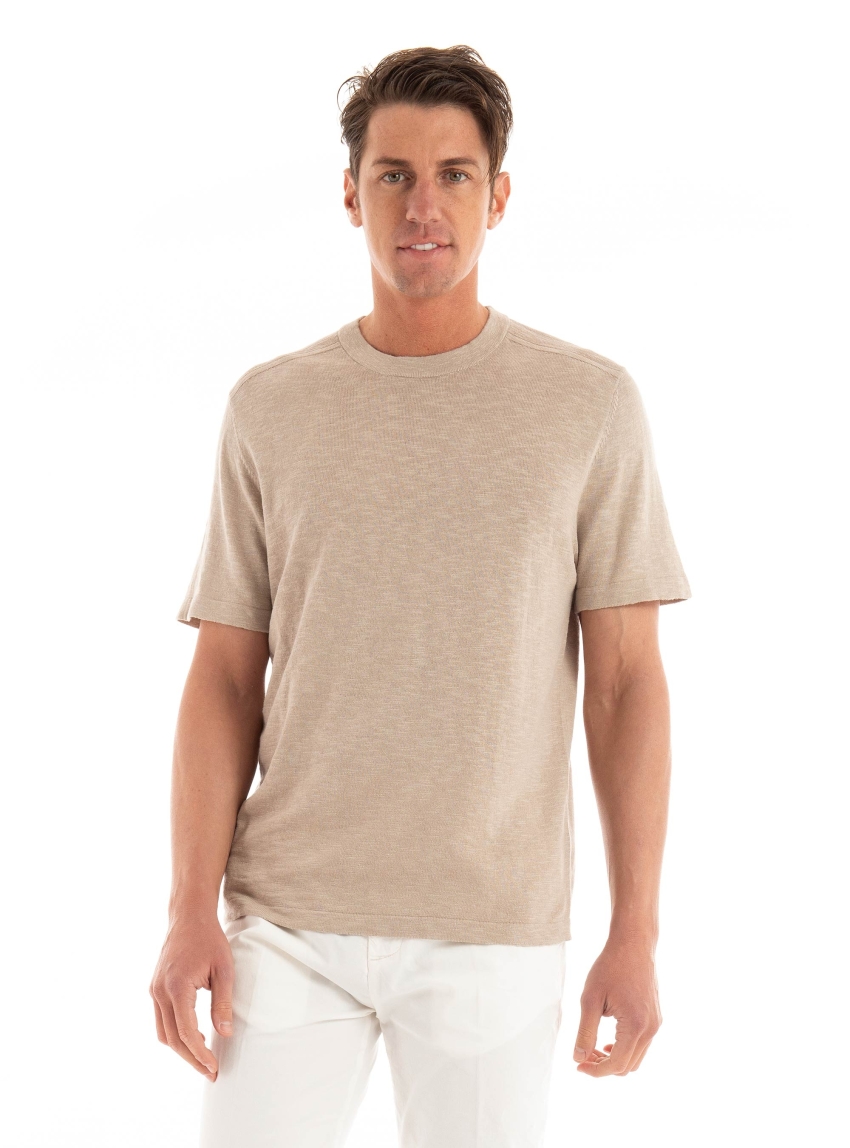 Selected Berg Knit T-Shirt - Light Beige