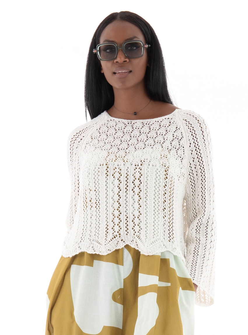 Only Nola Life  3/4 Knit - Off White