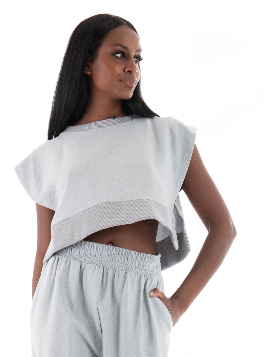 Black & Black Top - Light Grey