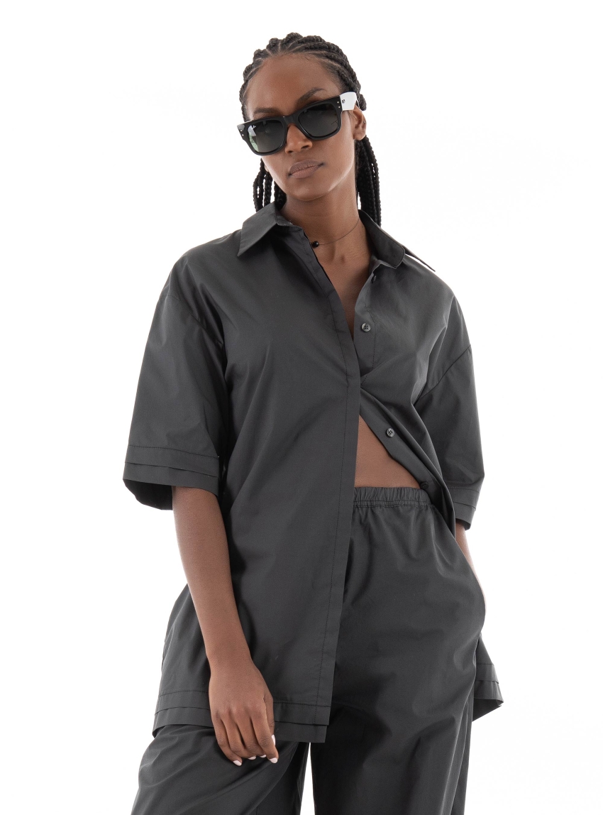 Black & Black Shirt - Dark Grey