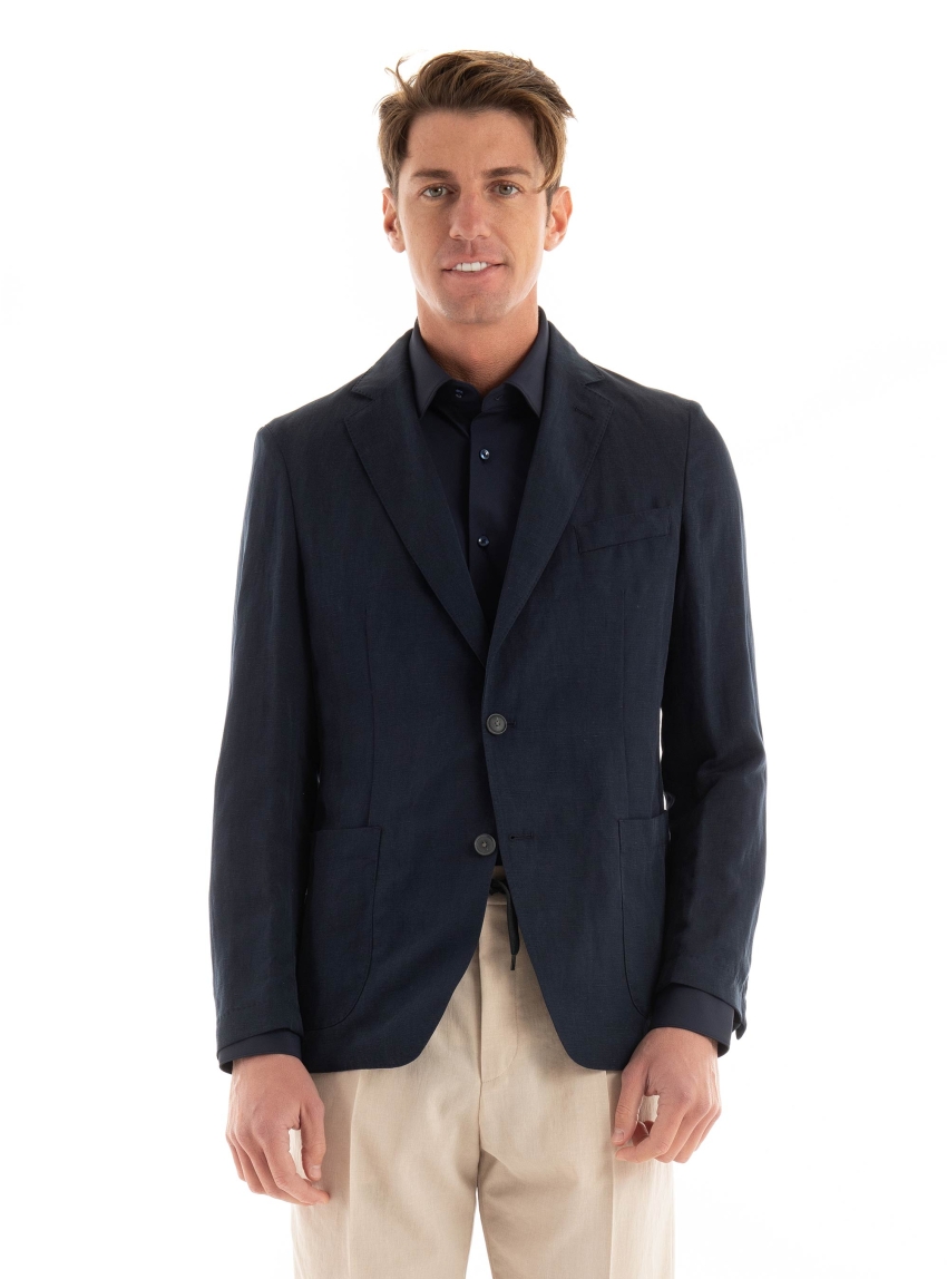 BOSS Slim Fit Blazer C-Hanry-Circ-242 - Dark Blue