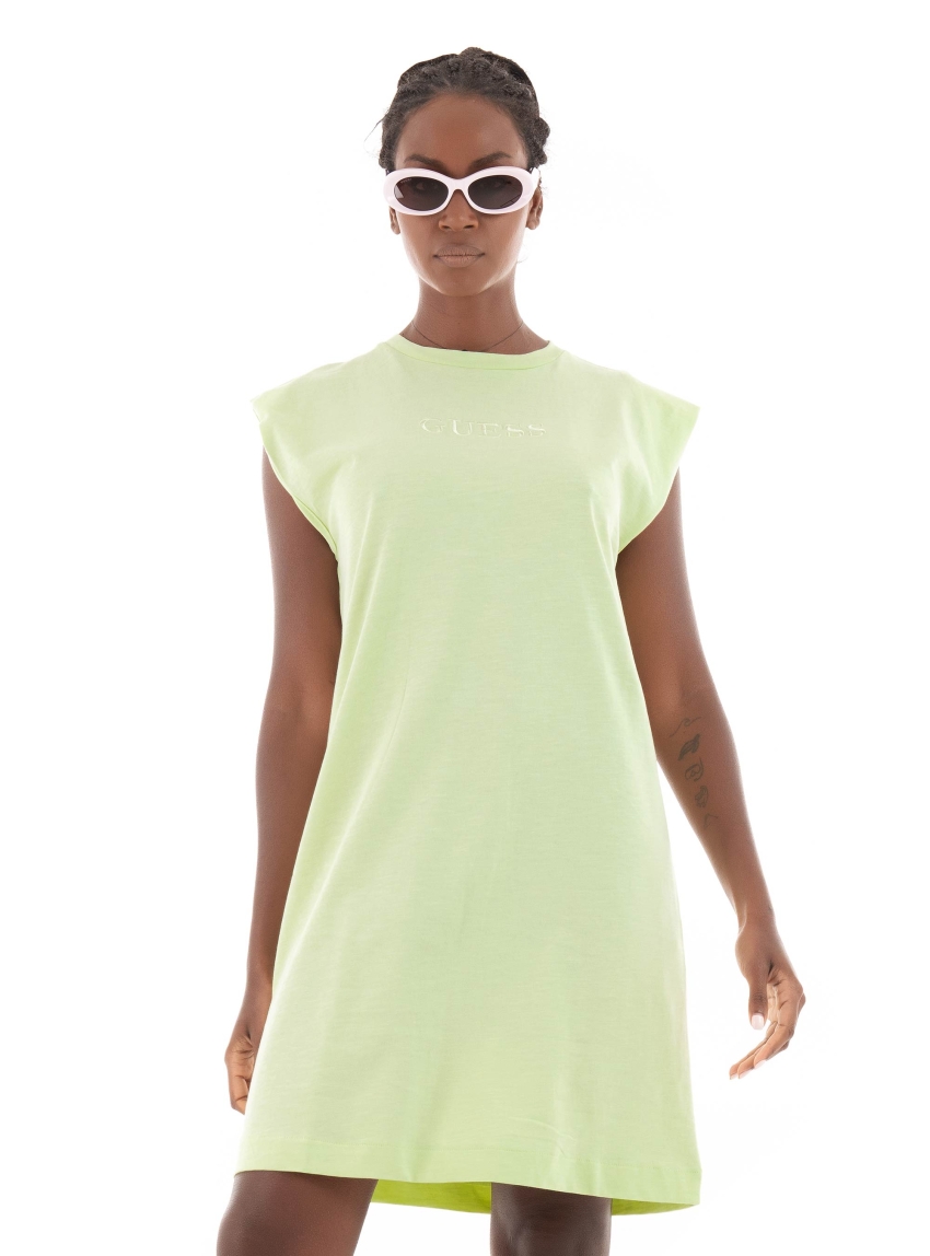 Guess Athena Logo Dress - Lime