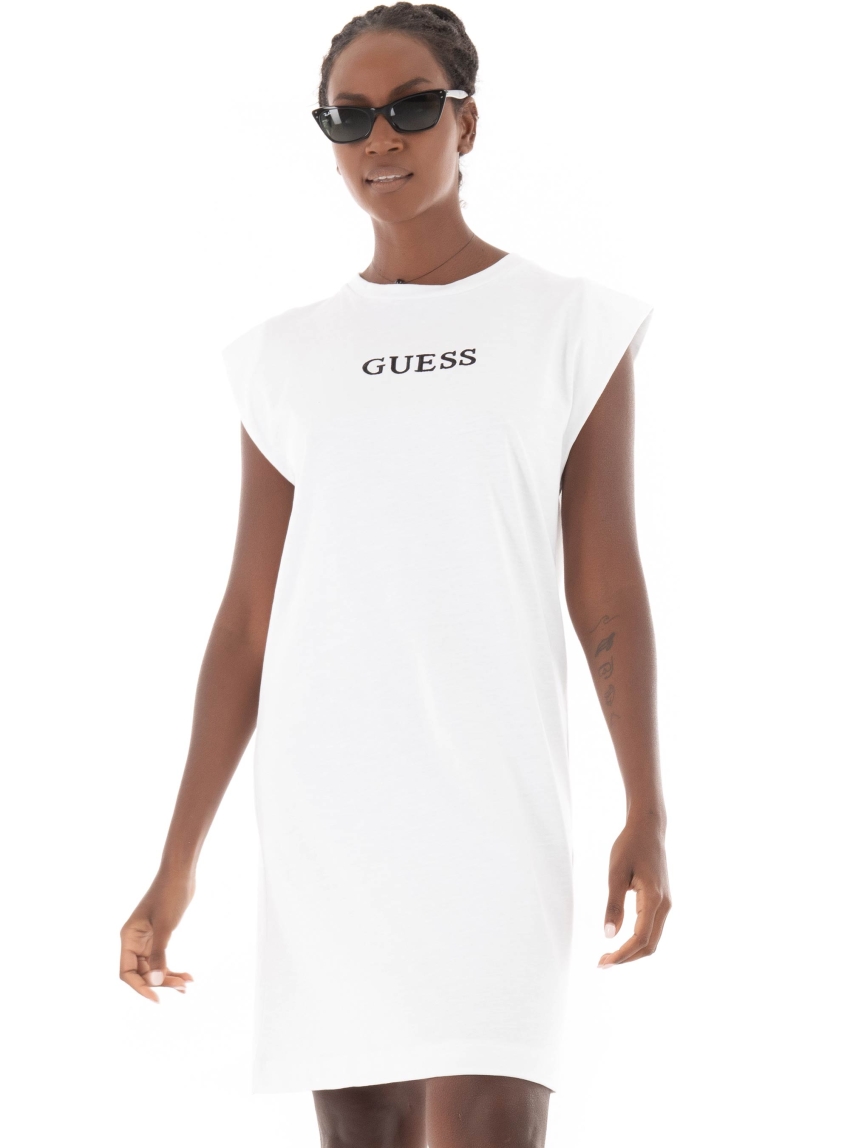 Guess Athena Logo Dress - White
