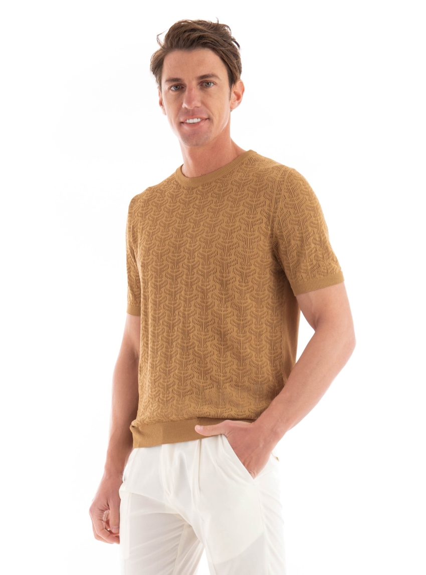 Paul Miranda Knitted T-Shirt - Dark Beige