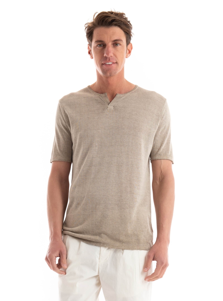 Paul Miranda Knitted T-Shirt - Beige