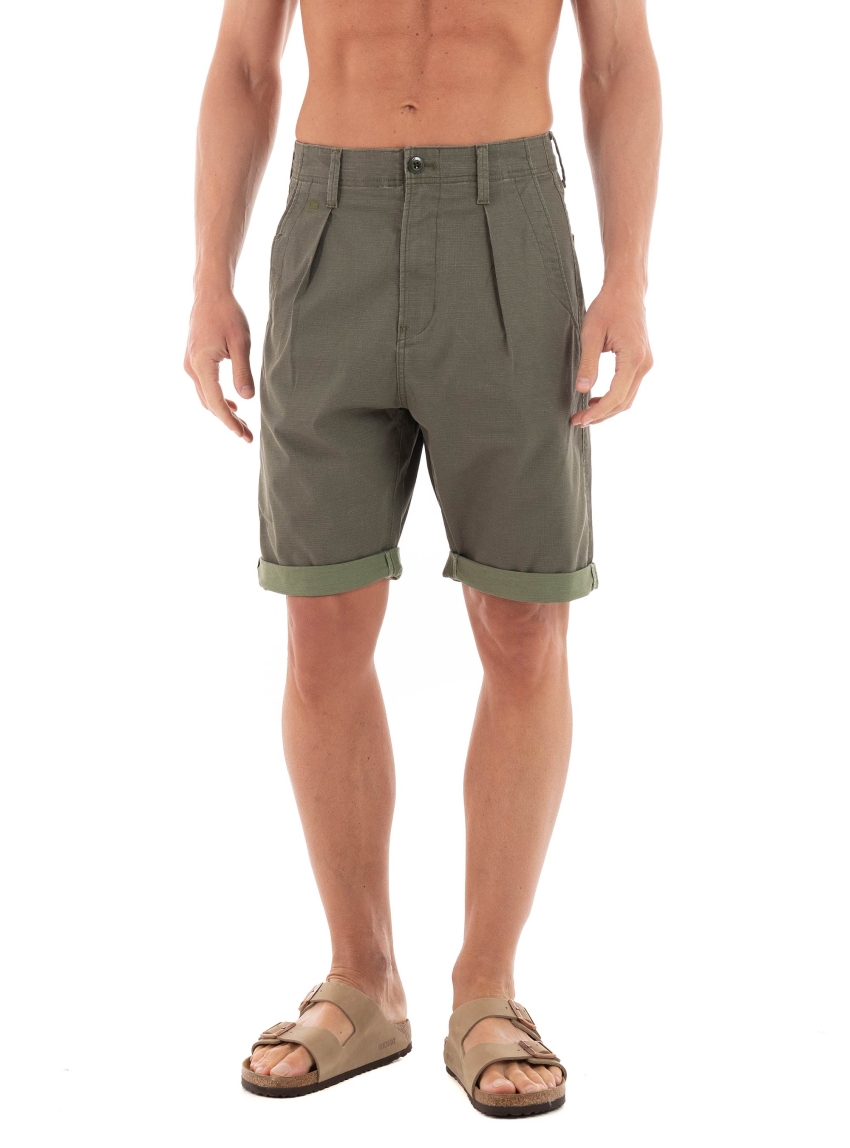 G-Star Pleated Chino Shorts - Olive 