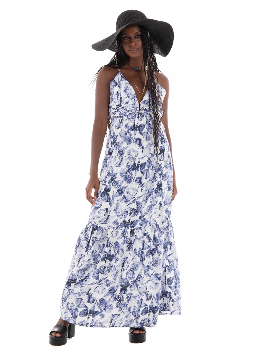 Scotch & Soda Waisted Maxi Dress - Blue