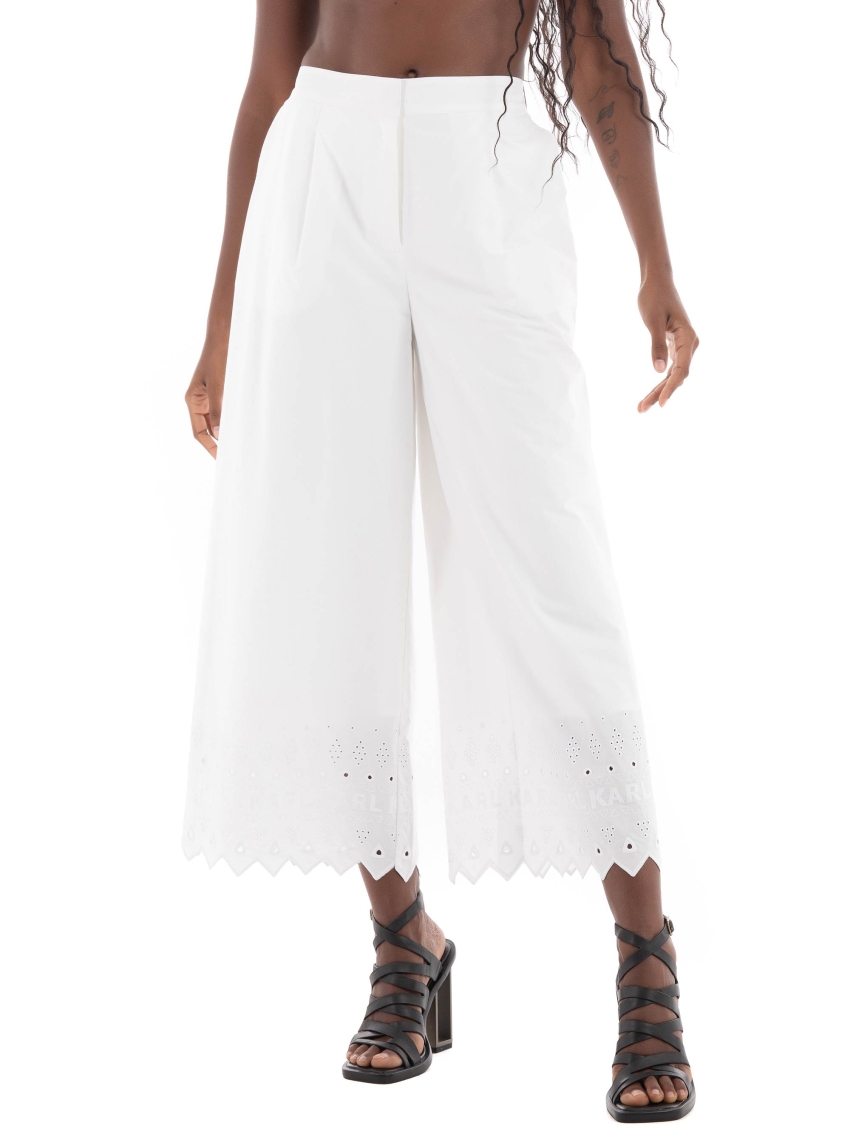Karl Lagerfeld Embroidered Pants - White