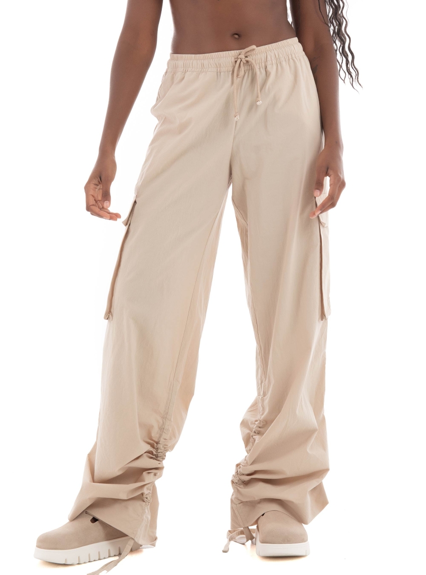 Black & Black Pants - Beige