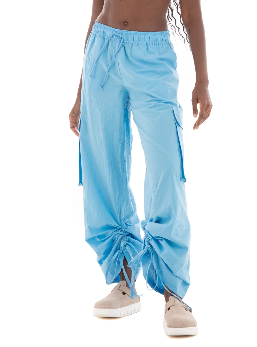 Black & Black Pants - Sky Blue