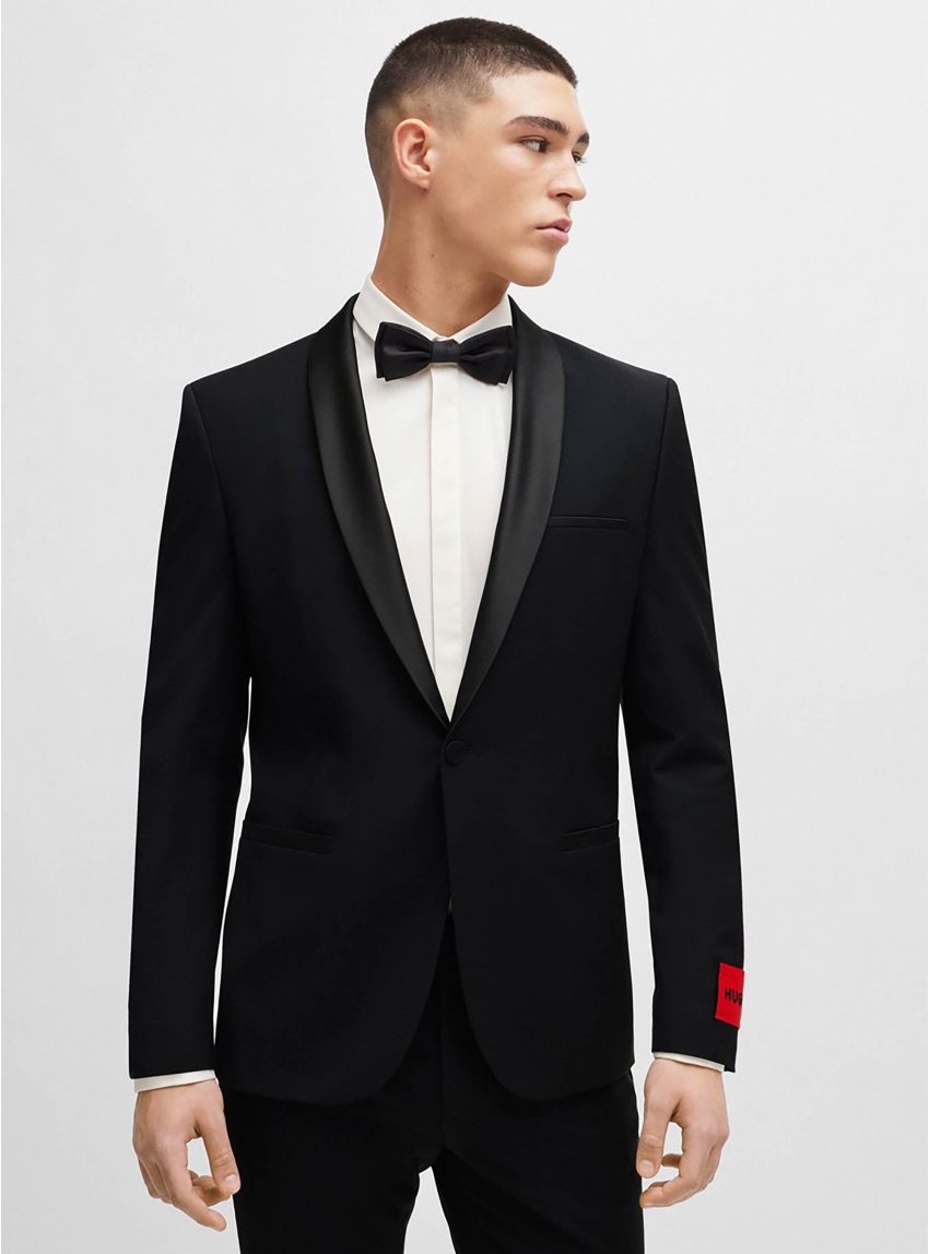 HUGO Extra Slim Fit Tuxedo Jacket Arti224E1X - Black