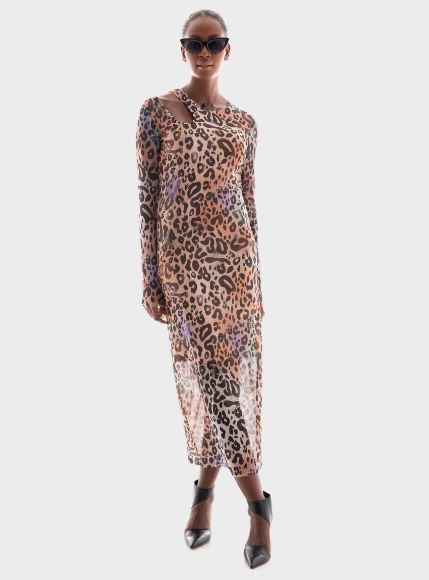 HUGO Cut Out Mesh Dress Nalusia - Multi Colors