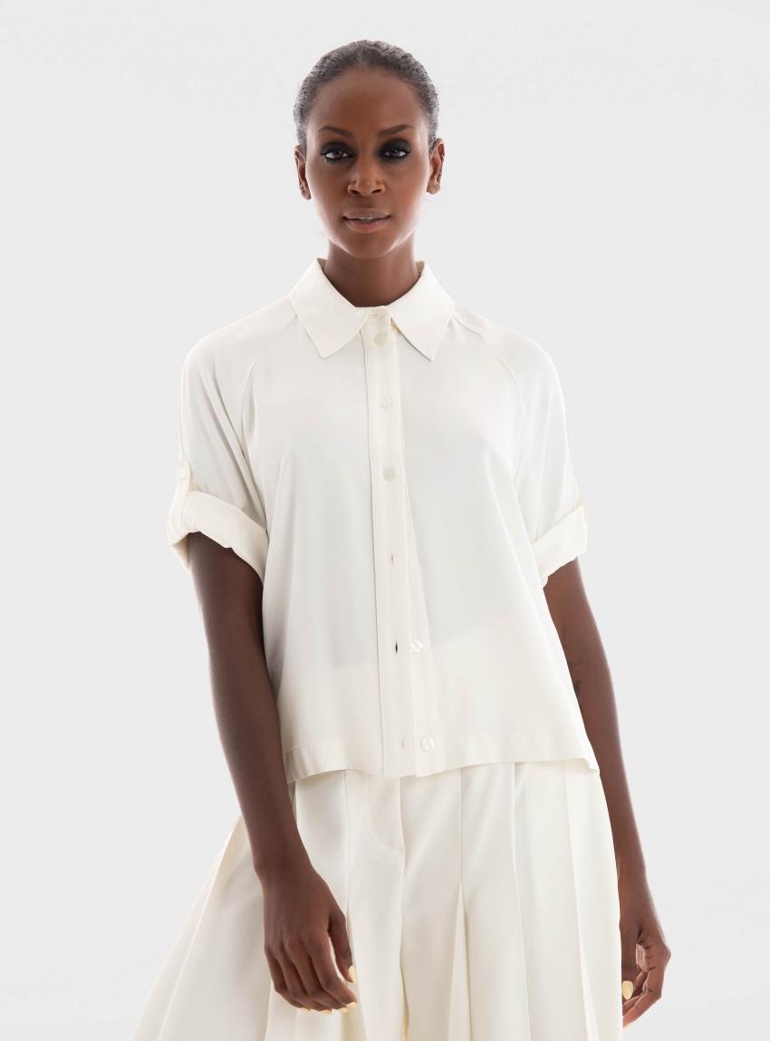 BOSS Cropped Shirt Betwina - Ecru