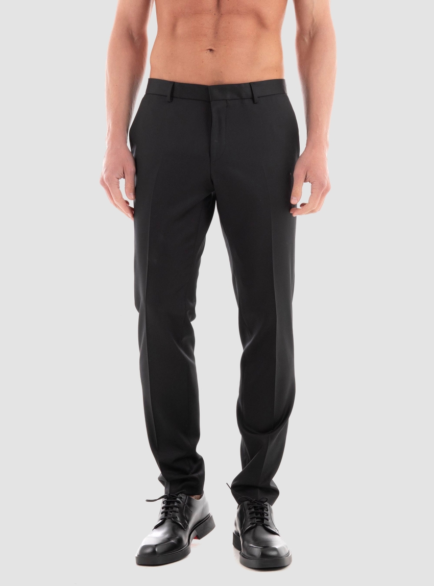 BOSS Extra Slim Fit Virgin Wool Trousers H-Wenten-B1 - Black