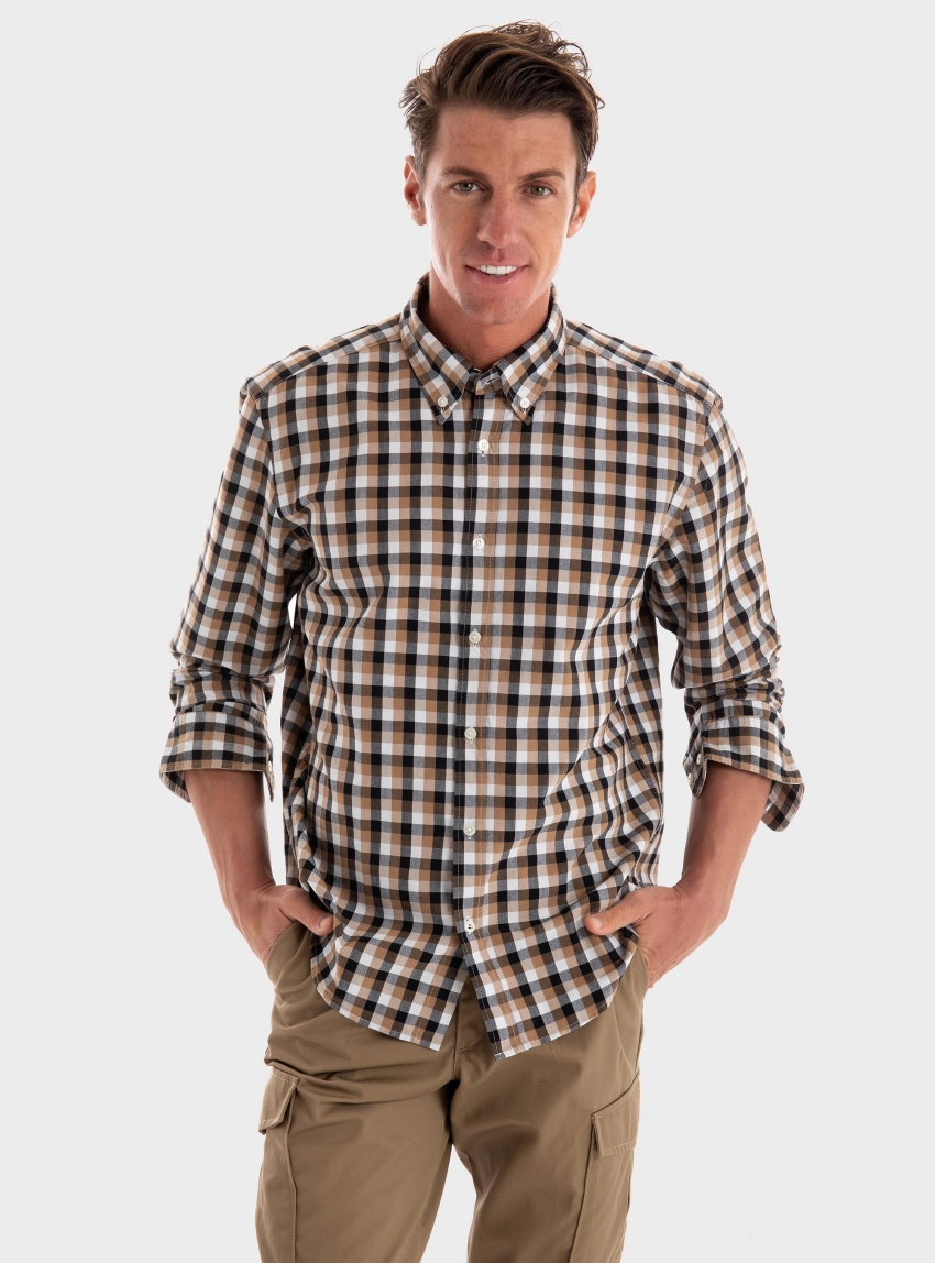 BOSS Regular Fit Shirt C-Liam-BD-C1-243 - Beige