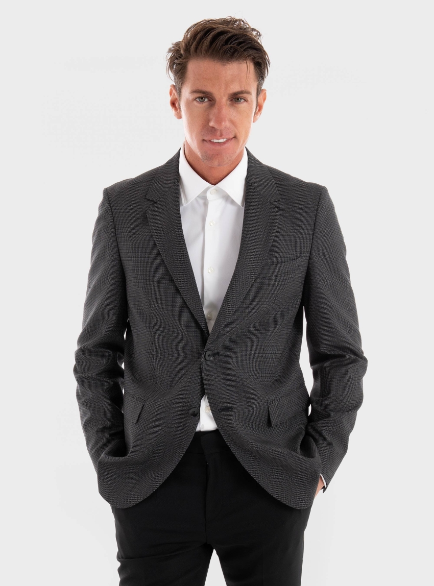 BOSS Slim Fit Virgin Wool Blazer H-Houston-243 - Black