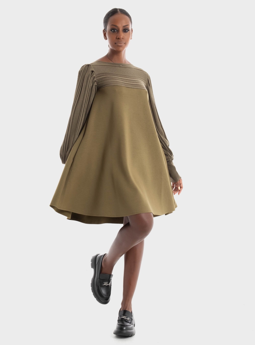 Ioanna Kourbela 'Enosis' Mini Dress - Dark Olive Green