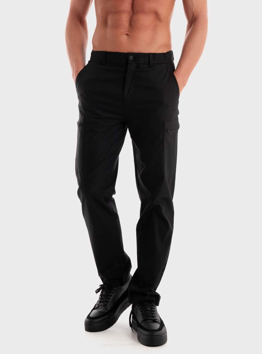 Calvin Klein Tech Cotton-Stretch Cargo Pants - Black