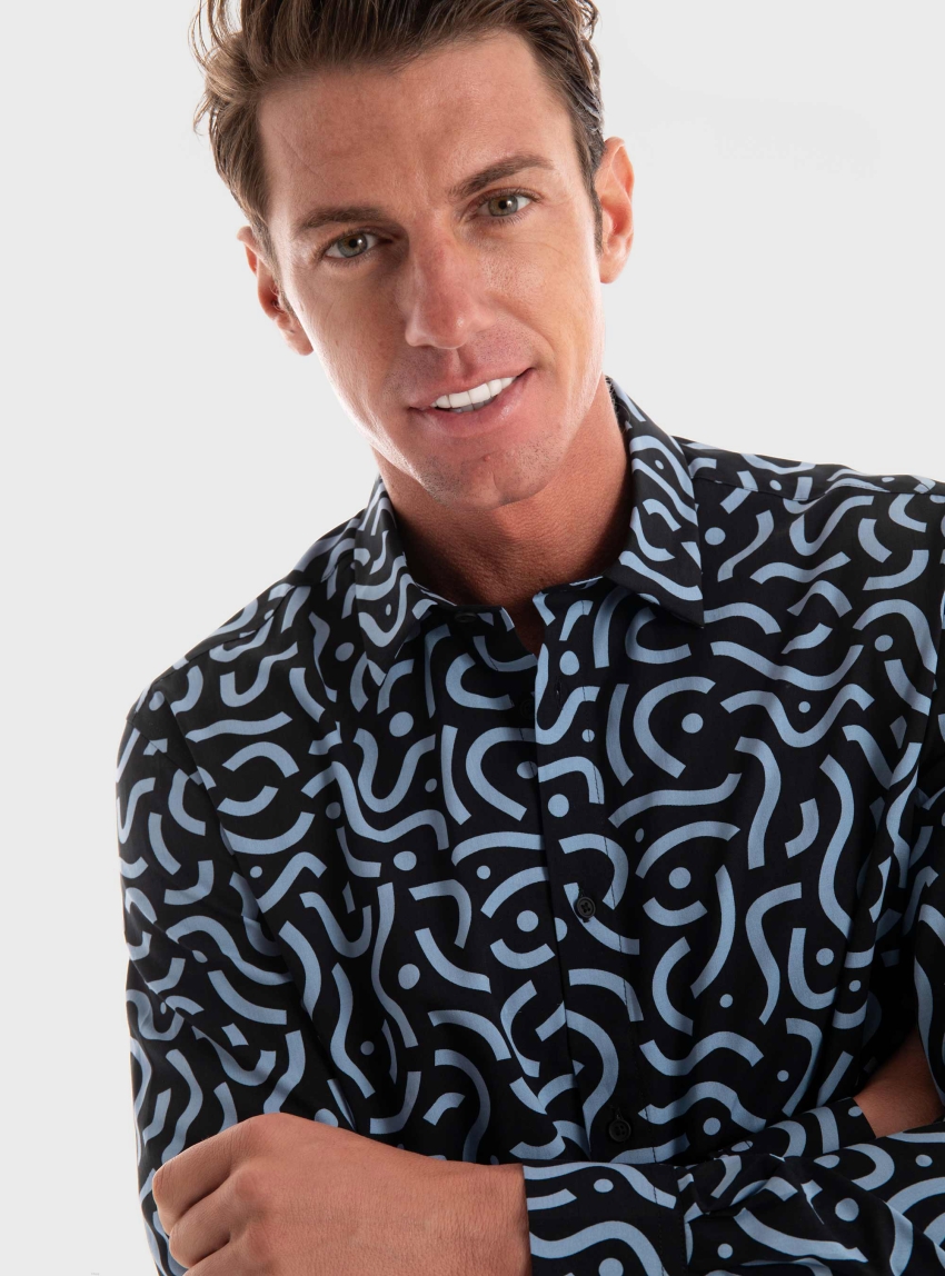 Barcelona Regular Straight Fit Shirt - Black