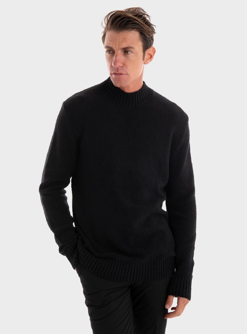 Drykorn Zyan Stand-Up Collar Pullover - Black