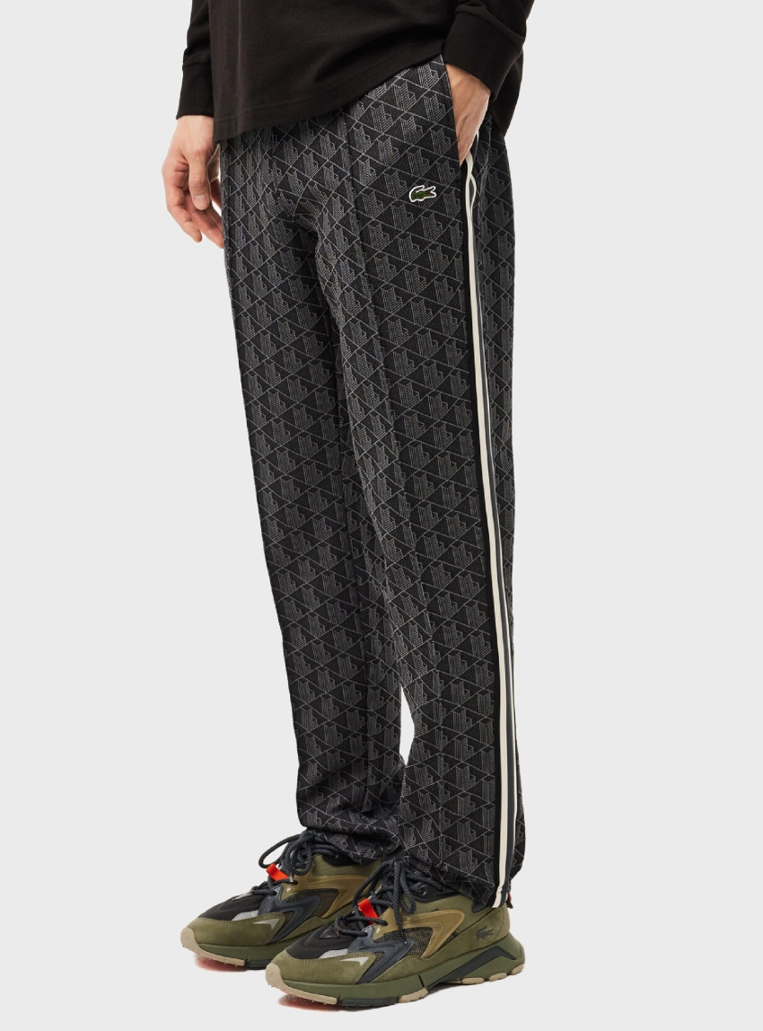 Lacoste Paris Monogram Jacquard Track Pants - Black
