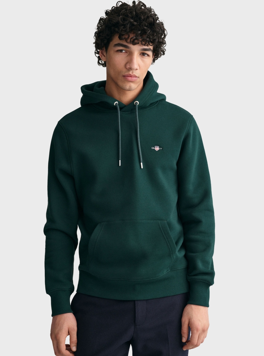 Gant Shield Hoodie - Dark Green