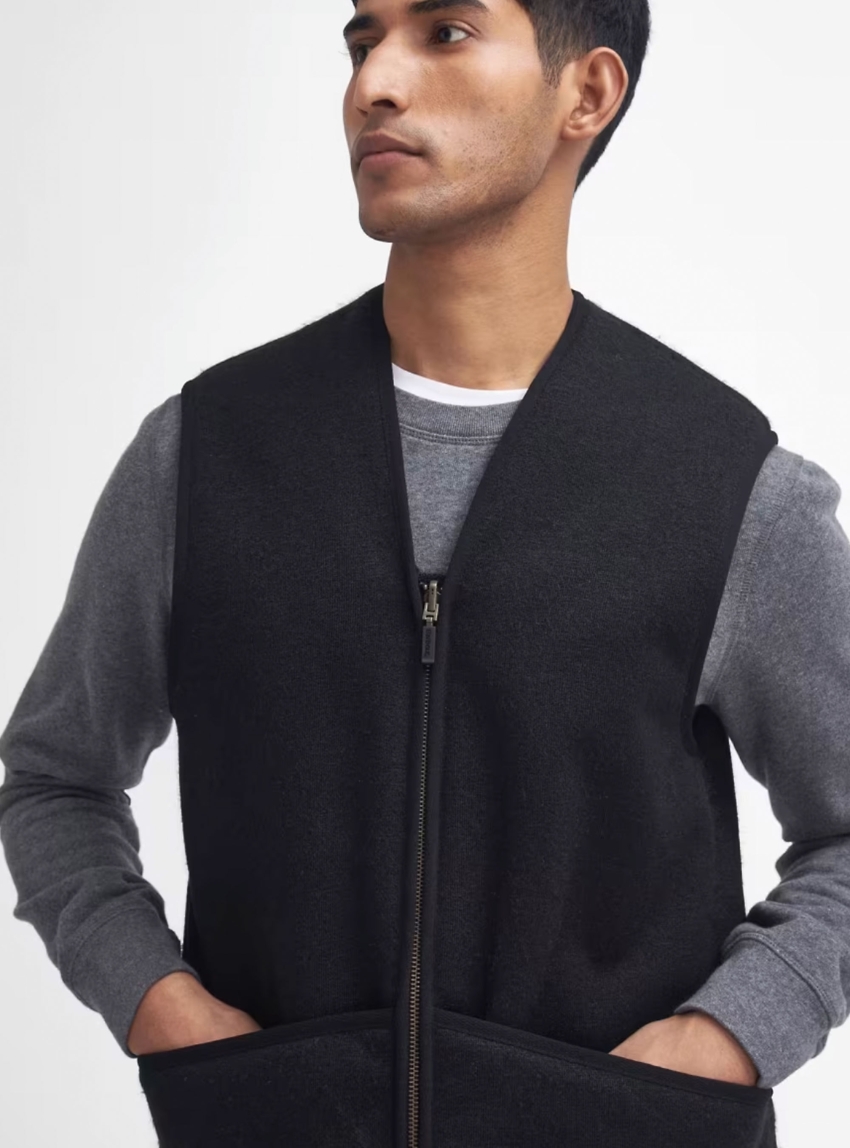 Barbour Warm Pile Waistcoat/Zip-In Liner - Black