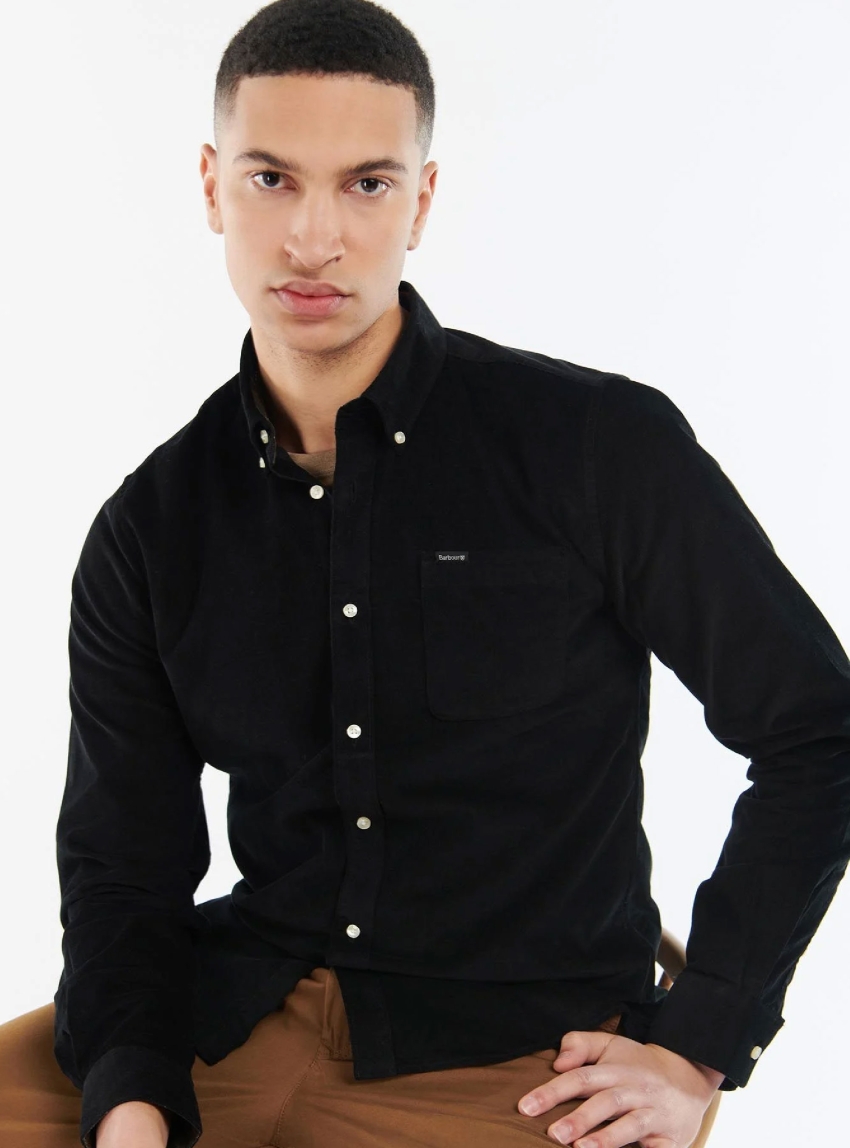 Barbour Ramsey Tailored Fit Corduroy Shirt - Black