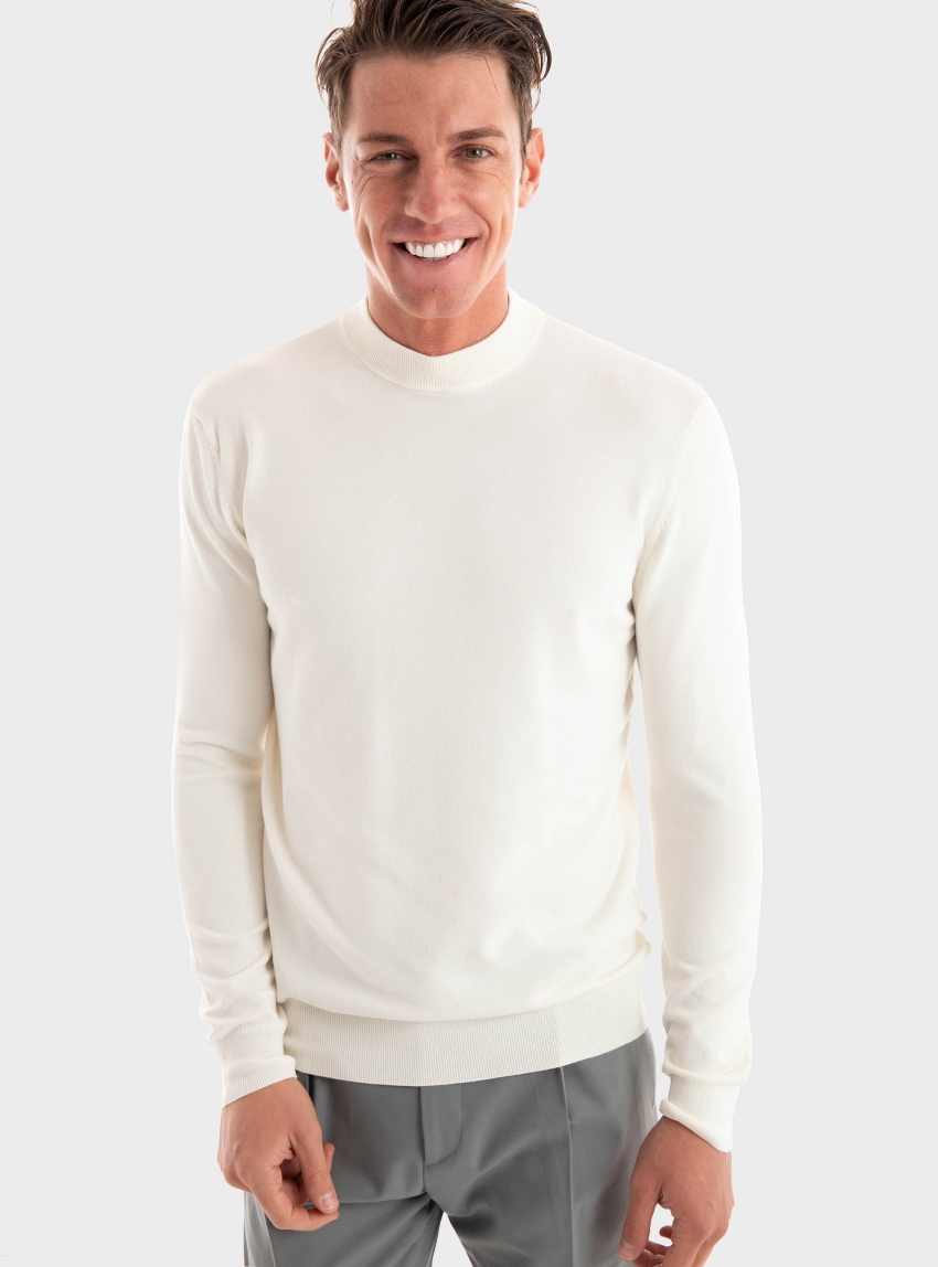 Antony Morato Regular Fit In Stretch Viscose Sweater - Ivory