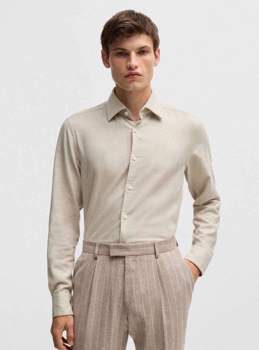 BOSS Casual Fit Shirt C-HAL-kent-C1-223 - Light Beige